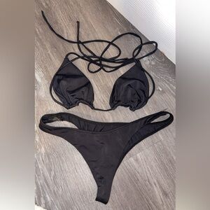 Elegant Black Triangle Bikini Set